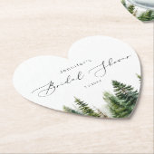 ミニマリストエレガントフォレスト素朴なブライダルシャワー ペーパーコースター (アングル)