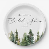 ミニマリストエレガントフォレスト素朴なブライダルシャワー ペーパープレート (正面)