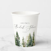 ミニマリストエレガントフォレスト素朴なブライダルシャワー 紙コップ (正面)