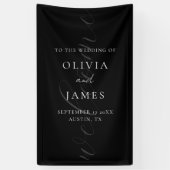 ミニマリストエレガントブラックス結婚クリプトへようこそ 横断幕 (縦)