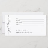 ミニマリストエレガントブランドロゴギフト証明書 (裏面)