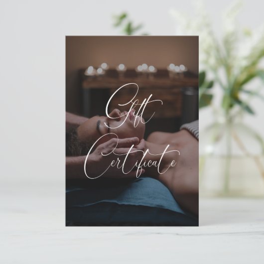 ミニマリストエレガントブランドロゴギフト証明書 サンキューカード (スタンド正面)