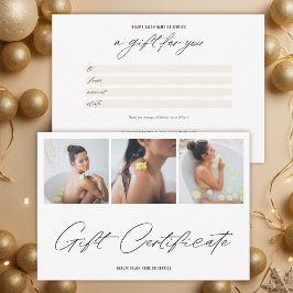 ミニマリストエレガントブランドロゴギフト証明書 サンキューカード