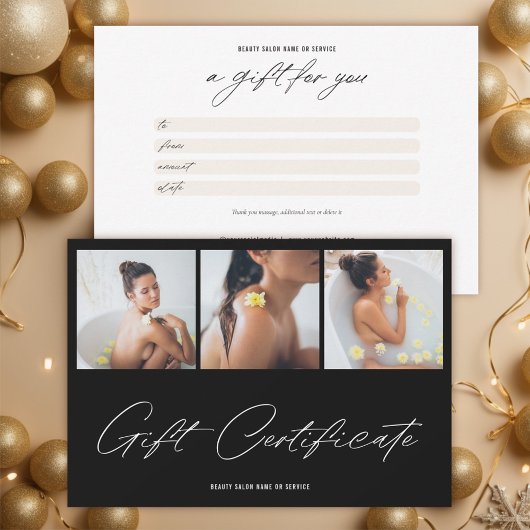 ミニマリストエレガントブランドロゴギフト証明書 サンキューカード