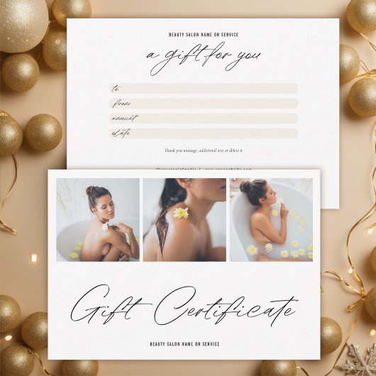 ミニマリストエレガントブランドロゴギフト証明書 サンキューカード