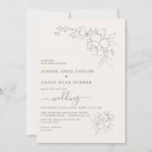 ミニマリストエレガントボホセージシンプルグリーン結婚ズ 招待状 (正面)