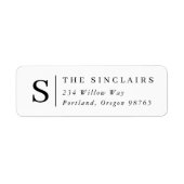 ミニマリストエレガントモノグラム姓 ラベル (正面)