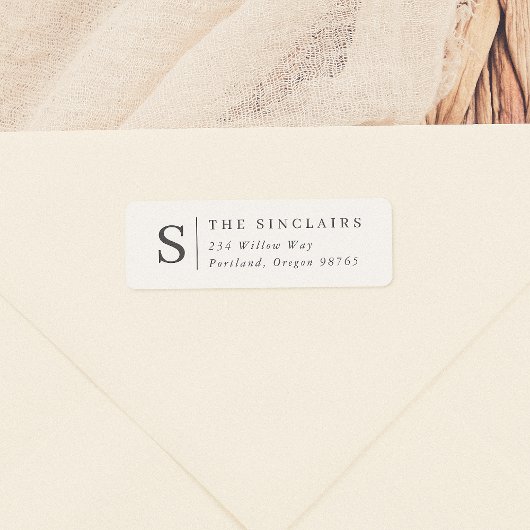 ミニマリストエレガントモノグラム姓 ラベル