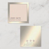 ミニマリストエレガントラグジュアリーシンプルゴールデン スクエア名刺 (正面/裏面)