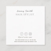 ミニマリストエレガントラグジュアリー金ゴールドフォイルダンデロン スクエア名刺 (裏面)