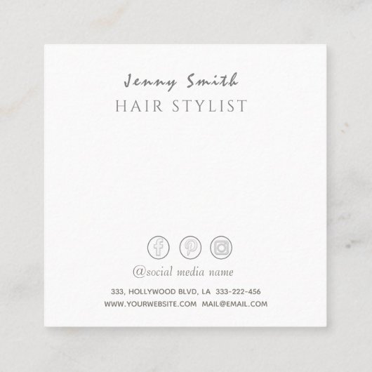 ミニマリストエレガントラグジュアリー金ゴールドフォイルダンデロン スクエア名刺 (裏面)