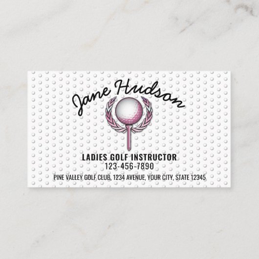 ミニマリストエレガントレディースゴルフデザイン 名刺 (裏面)