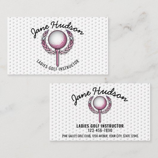 ミニマリストエレガントレディースゴルフデザイン 名刺 (正面/裏面)