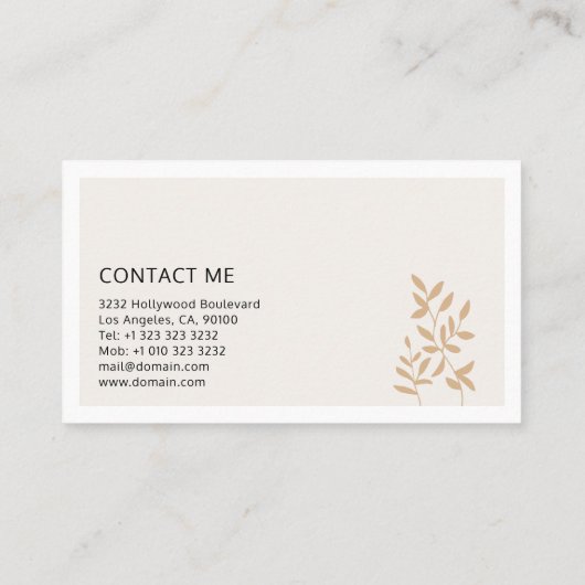 ミニマリストエレガント植物学 名刺 (裏面)