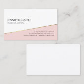 ミニマリストエレガント　ピンクゴールド　ホワイト　プロフェッショナル 名刺 (正面/裏面)