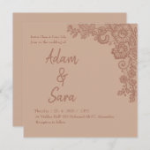 ミニマリストエレゲントレース結婚式招待状 招待状 (正面/裏面)