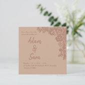 ミニマリストエレゲントレース結婚式招待状 招待状 (スタンド正面)