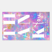 ミニマリストオパールストンはっきりしたトサンキュー結婚式の引き出物 長方形シール (正面)