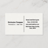 ミニマリストオフホワイトおよびブラックモダンプロフェッショナル 名刺 (裏面)