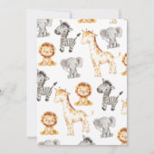 ミニマリストオベビーサファリベイビーシャワー 招待状 (裏面)