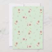 ミニマリストオベビーセージ緑ベアーベイビーシャワー 招待状 (裏面)