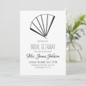 ミニマリストオリエンタル日本のファンブライダルシャワー 招待状 (スタンド正面)