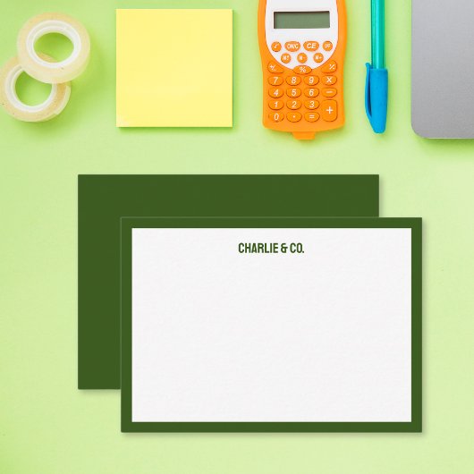 ミニマリストオリーブグ独身のロ縁どーン、パーソナライズ ノートカード