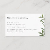 ミニマリストオリーブツリーブランチ 名刺 (裏面)