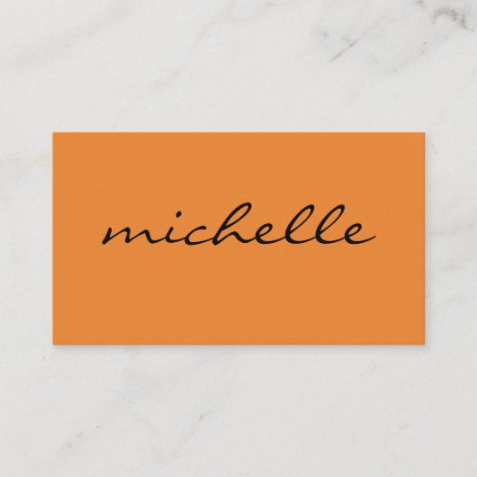 ミニマリストオレンジとカッシブ文字 名刺 (正面)