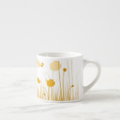 ミニマリストオレンジとホワイトポピズメドウフローラ エスプレッソカップ (右)