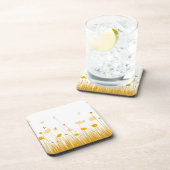 ミニマリストオレンジとホワイトポピズメドウフローラ コースター (右側)