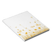 ミニマリストオレンジとホワイトポピズメドウフローラ ノートパッド (アングル)