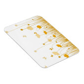 ミニマリストオレンジとホワイトポピズメドウフローラ マグネット (右側)