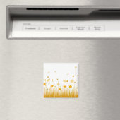 ミニマリストオレンジとホワイトポピズメドウフローラ マグネット (インサイチュ (食洗機))