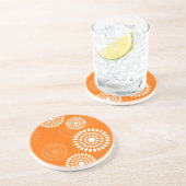 ミニマリストオレンジデイジーモダン単純化フローラ コースター (側面)