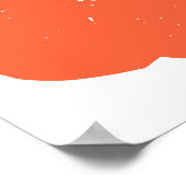 ミニマリストオレンジフラワーファインアートスケッチ ポスター (角)