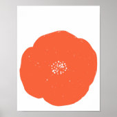 ミニマリストオレンジフラワーファインアートスケッチ ポスター (正面)