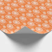 ミニマリストオレンジマンダラジオメトリックフローラ名 ラッピングペーパー (角)