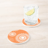 ミニマリストオレンジマンダラ幾何学模様 コースター (側面)