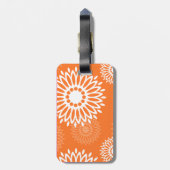 ミニマリストオレンジマンダラ幾何学模様 ラゲッジタグ (裏面縦)