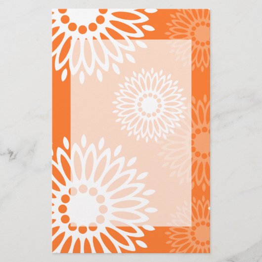 ミニマリストオレンジマンダラ幾何学模様 便箋 (正面)
