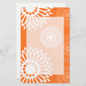 ミニマリストオレンジマンダラ幾何学模様 便箋 (正面/裏面)
