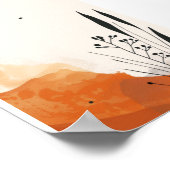 ミニマリストオレンジ植物学ボホ ポスター (角)