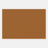 ミニマリストオレンジ&ブラウン無地のカラーシンプル ラッピングペーパーシート (正面3)