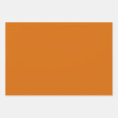 ミニマリストオレンジ&ブラウン無地のカラーシンプル ラッピングペーパーシート (正面2)