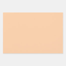 ミニマリストオレンジ&ブラウン無地のカラーシンプル ラッピングペーパーシート