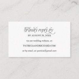 ミニマリストオンラインRSVP結婚式ウェブサイト エンクロージャーカード