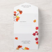 ミニマリストオータムツリーハッピーウェディングオールインワン招待状 オールインワン招待状 (外側)