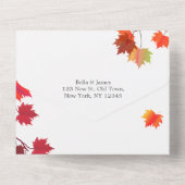 ミニマリストオータムツリーハッピーウェディングオールインワン招待状 オールインワン招待状 (裏面)