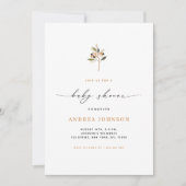 ミニマリストオータムベリー秋テーマベビーシャワー 招待状 (正面)